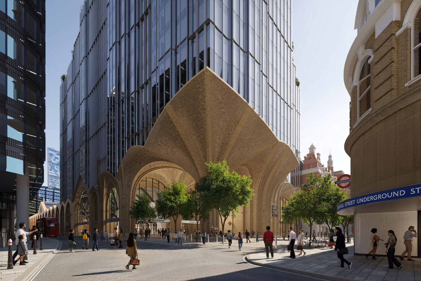 Над історичним вокзалом 1874 року у Лондоні планують звести 97-метрову офісну башту (ВІЗУАЛІЗАЦІЇ)
