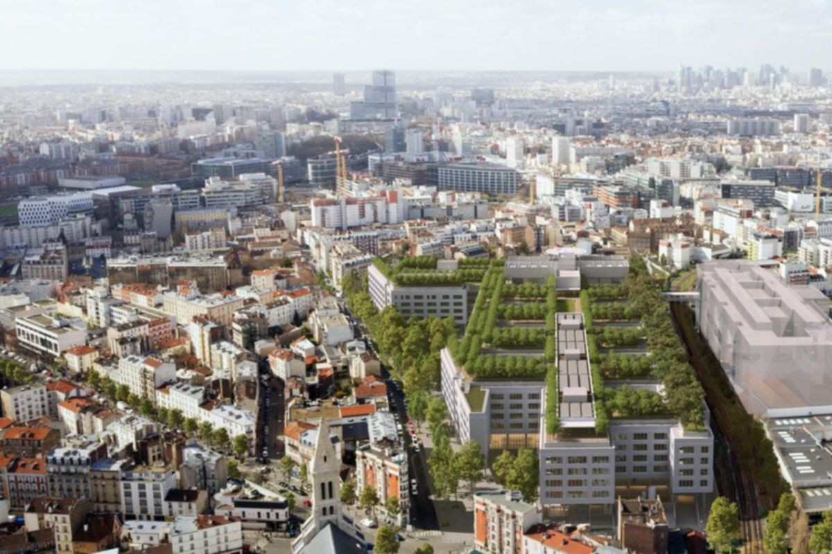 Під Парижем проєктують лікарню з даховим парком і тисячами дерев (ВІЗУАЛІЗАЦІЇ)