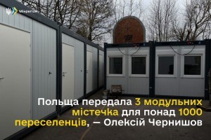 Україні безкоштовно передали 3 модульних містечка на понад 1000 переселенців
