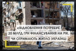 єВідновлення: потреба у фінансуванні програми складає щонайменше 20 млрд гривень на рік. Чи отримають житло українці