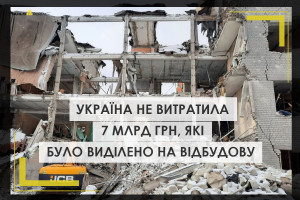 Україна не витратила 7 млрд грн, які були виділені на відбудову