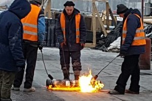 Одесскую площадь в Киеве реконструируют при помощи электрообогрева (фото)