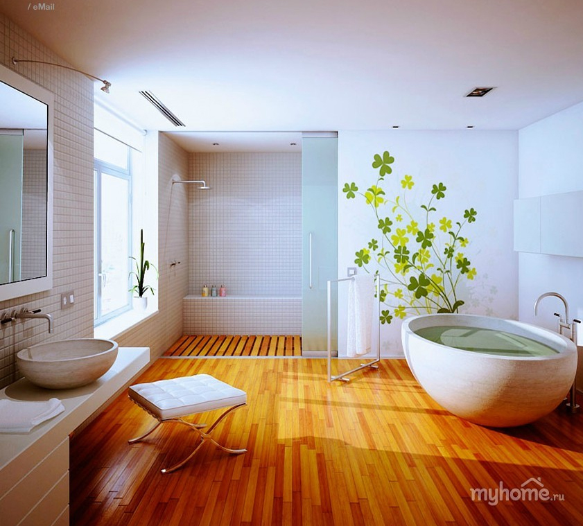 Яркая ванная комната в современном стиле