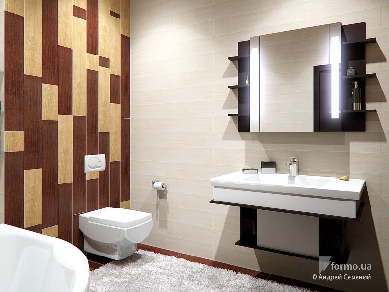 Стильная ванная комната, современный стиль