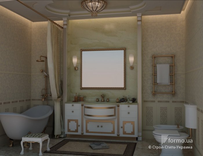 Уютная ванная комната, классический стиль